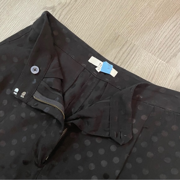 Tibi Black Polka Dot Jacquard Pleated Sculpted Pant High Rise Drawstring Jogger - Picture 4 of 10